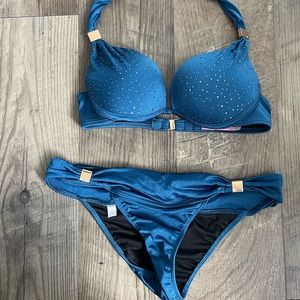 Victoria’s Secret Dark Blue Rhinestone Bikini